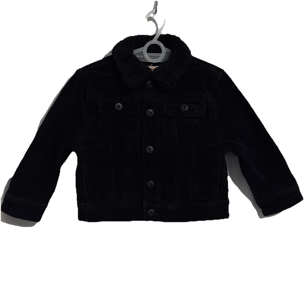 Size 2T - Adriano Goldschmied Corduroy Trucker Jacket Black Faux